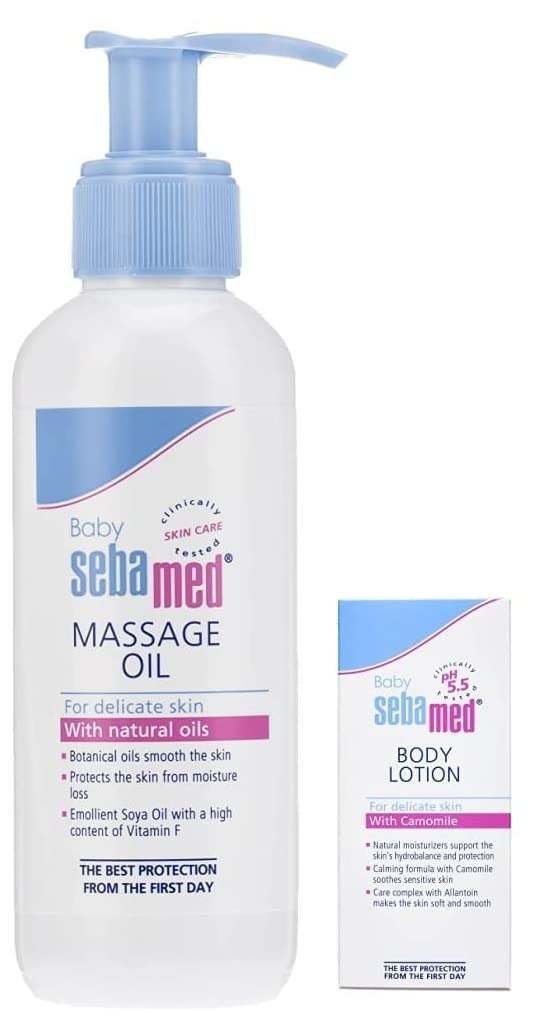 uk5154oyXZf-L-1-1.jpg Sebamed Baby Massage Oil, 150ml & Baby Lotion, 100ml Combo - Fast UK Delivery - Image 1