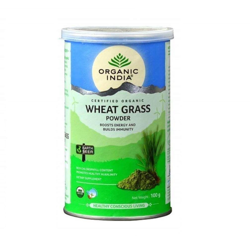 uk515AHg8GvpL.jpg Organic India Wheat Grass - 100 g, Boost Stamina powder - Image 1