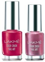LAKME Color Crush Shimmery Finish Nailart, M5 Burgundy, 6 Ml & Lakme Color Crush Nail Art, C2, 6Ml - Fast UK Delivery