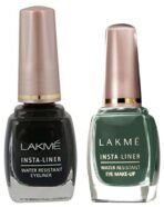 LAKME Insta Liquid Eye Liner Matte Finish, Green, 9ml & Insta Eye Liner Matte Finish, Black, Water Resistant, Long-Lasting, 9ml - Fast UK Delivery