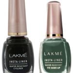 LAKME Insta Liquid Eye Liner Matte Finish, Green, 9ml & Insta Eye Liner Matte Finish, Black, Water Resistant, Long-Lasting, 9ml - Fast UK Delivery