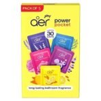 Godrej aer Power Pocket Bathroom FreshenerAssorted Pack of 5 (50g) |Gel Lasts up to 30 days | Germ Protection - Fast UK Delivery - Image 2
