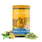 TEACURRY Adrak Elaichi Chai (100 Grams, 50 Cups) - Ginger Cardamom Chai for Energy and Immunity - 100% Natural Flavoured Tea with Real Adrak, Elachi | Tasteful Adrak Elaichi Flavor Chai Tea - Fast UK Delivery