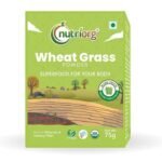 Nutriorg USDA Certified Organic Wheat Grass Powder | 75g | Energy, Immunity Support, Detoxification | Vegan, Non-GMO | Chemical & Pesticide-Free