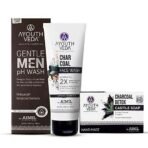 Ayouthveda Ultra Men Combo For Dirt Free Clear Skin, Dark Spots, Refreshes Complexion - Charcoal Face Wash (100ml) | Ph Wash(180ml) | Charcoal Soap(110g) - Fast UK Delivery - Image 2