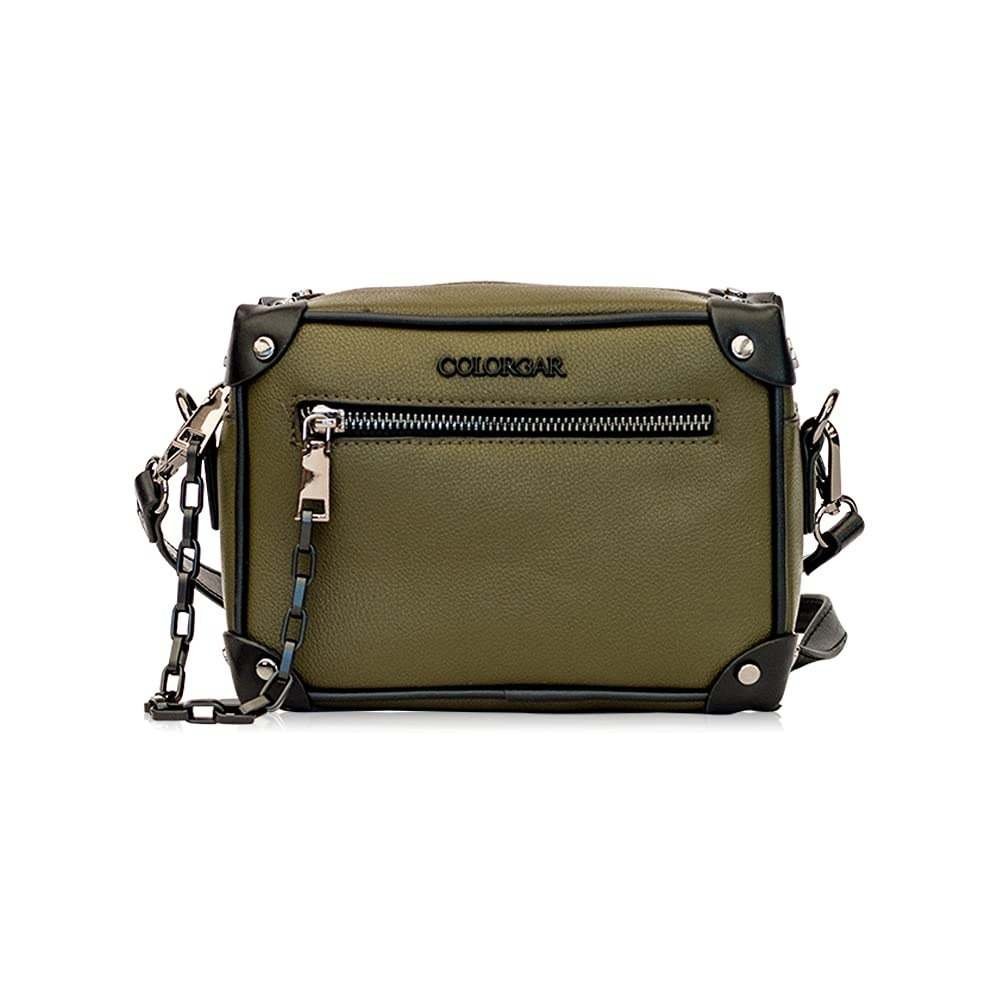 uk516jBXS25cL-1-1.jpg Colorbar THE CLASSIC CROSSBODY - OLIVE II Stylish soft faux leather crossbody bag II Zipper II Detachable & Adjustable Strap - Fast UK Delivery - Image 1