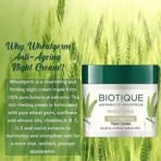 Biotique Wheat Germ Anti- Ageing Night Cream | Reduces Fine Lines | Lightens dark Spots | 100% Botanical Extracts | Suitable for All Skin Types | 50g - Image 7