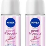 NIVEA Deodorant Roll On, Pearl & Beauty For Women 50ml (Pack of 2) - Fast UK Delivery