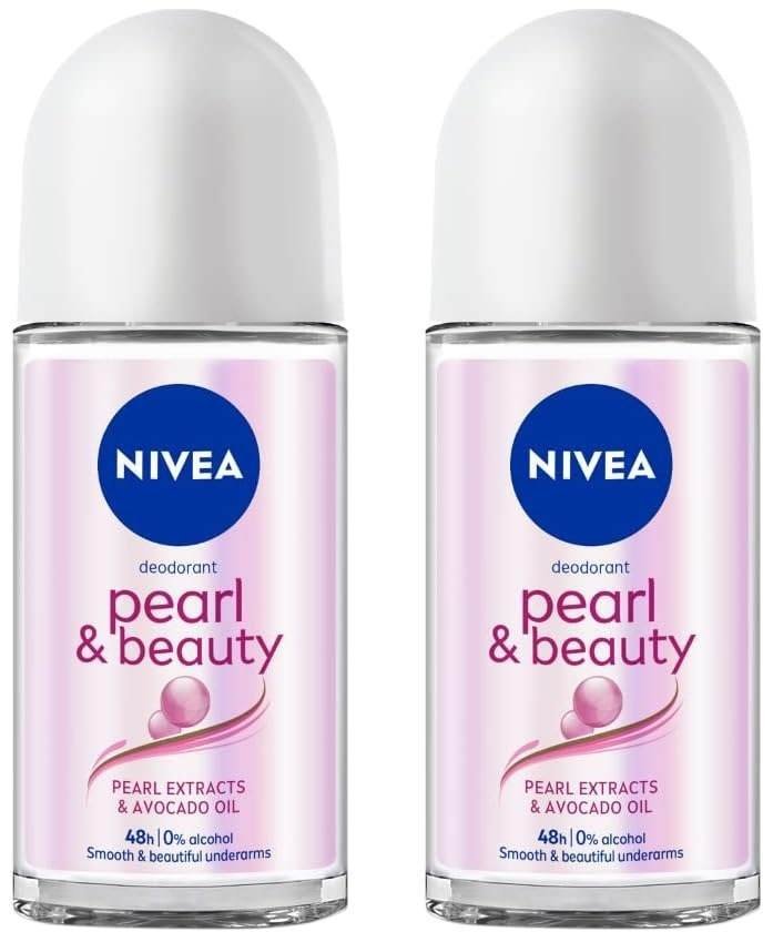 uk516rP22BYIL-1-1.jpg NIVEA Deodorant Roll On, Pearl & Beauty For Women 50ml (Pack of 2) - Fast UK Delivery - Image 1
