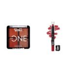 Glam 21 Little One 4-in-1 Eyeshadow Palette Ultra pigmented|Firework-03 Lip Seduction Non- Transfer Crayon Lipstick| Lightweight & Longlasting|Creamy Matte Formula - 2.8gm|Red Obsession|02 - Fast UK Delivery