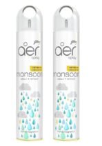 Godrej Aer spray, Monsoon Odour Refresh | Remove Damp Smell - Air Freshener for Home & Office | Pack of 2 - Fast UK Delivery