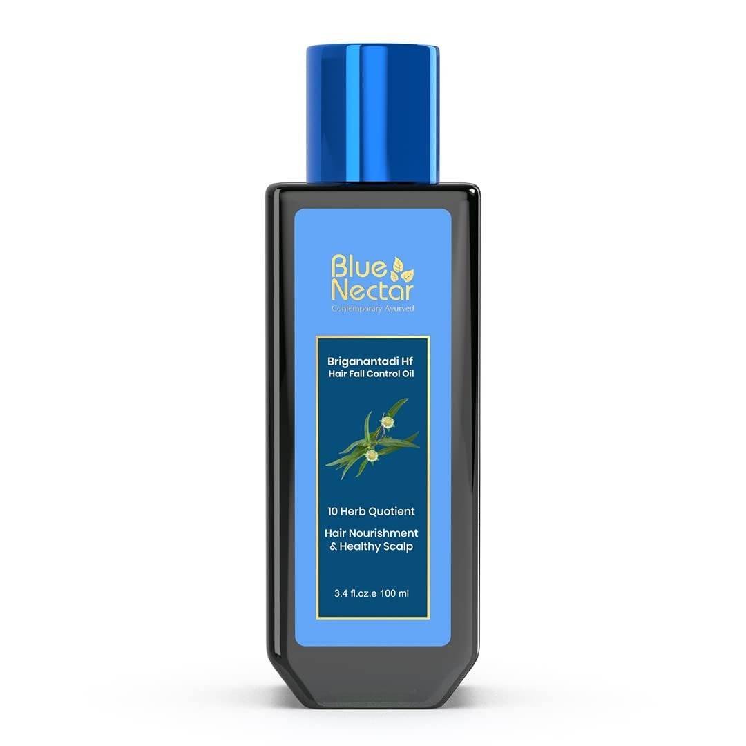 uk51772XJg54L-1.jpg Blue Nectar Briganantadi Hair Fall control & Healthy Scalp Oil | Plant Based Non Sticky Hair Oil for Hair growth | Perfect Hair Fall Oil for Women & Men (9 Herbs, 100 ml) - Fast UK Delivery - Image 1