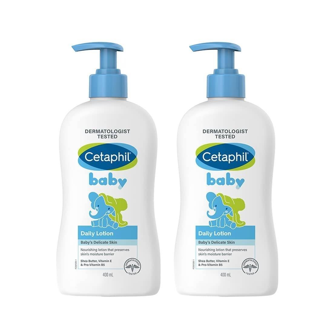 uk5177ClbjmL-1.jpg Cetaphil Baby Daily Lotion, Shea Butter, 400 ml, Pack of 2 - Fast UK Delivery - Image 1