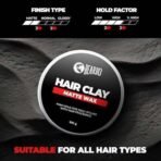 Beardo Hair Clay Wax for Men, 100 gm | Hair Clay for men | Styling Wax | Volumizing | Strong Hold | Restylable |Matte Finish | Easy to Wash Off | Texture Clay for Men - Fast UK Delivery - Image 4