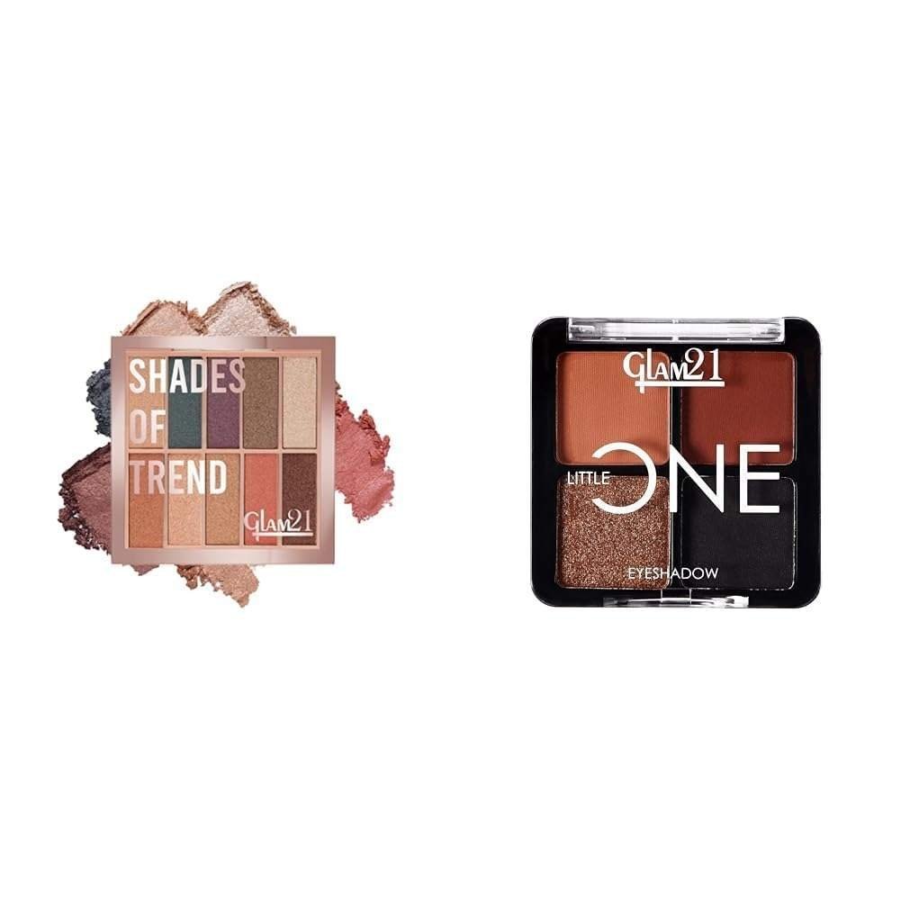 uk517Gh5O1jtL-1-1.jpg Glam 21Shades of Trend Eyeshadow Palette 10 Highly Pigmented Shades S| 4gm - Shade -03 Little One 4-in-1 Eyeshadow Palette Ultra pigmented, Easy to blend Long Lasting Eye Make Up Kit |Artist Love-01 - Fast UK Delivery - Image 1