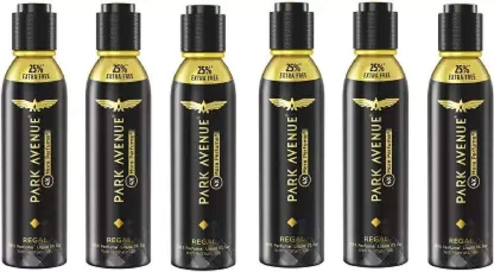 uk5184e5FB87L-1-1.jpg Park Avenue Unisex Regal 4X More Floral Perfume Spray 120Ml Each (Pack Of 6) Deodorant Spray - For Men & Women (720 Ml, Pack Of 6) - Fast UK Delivery - Image 1