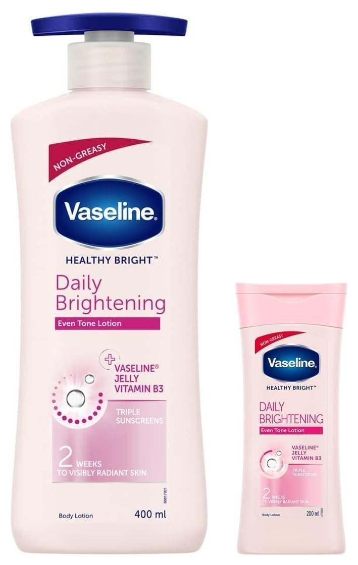 uk518A5-lmdcL-1-1.jpg Vaseline Healthy Bright Body Lotion 400 ml & Vaseline Healthy Bright Daily Brightening Body Lotion, For Healthy & Glowing Skin, 200 ml - Fast UK Delivery - Image 1
