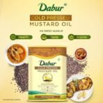 Dabur Cold Pressed Mustard Oil -3L | Healthy Cooking Oil | Goodness of Omega 3 & 6 | Perfect blend of Health, Taste & Aroma - Fast UK Delivery - Image 3