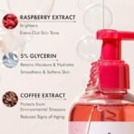 mCaffeine Brightening Body Wash - 300 ml with Fruity Raspberry Fragrance | De-Tans & Deep Cleanses with Vitamin C Rich| 5% Glycerin for Hydrated & Soft Skin | Fragrance Shower Gel for women and men - Fast UK Delivery - Image 6