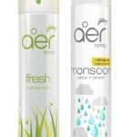 Godrej aer spray, Air Freshener for Home & Office - Fresh Lush Green & Monsoon Odour Refresh | Remove Damp Smell | Long-Lasting Fragrance | Pack of 2 (240 ml each) - Fast UK Delivery