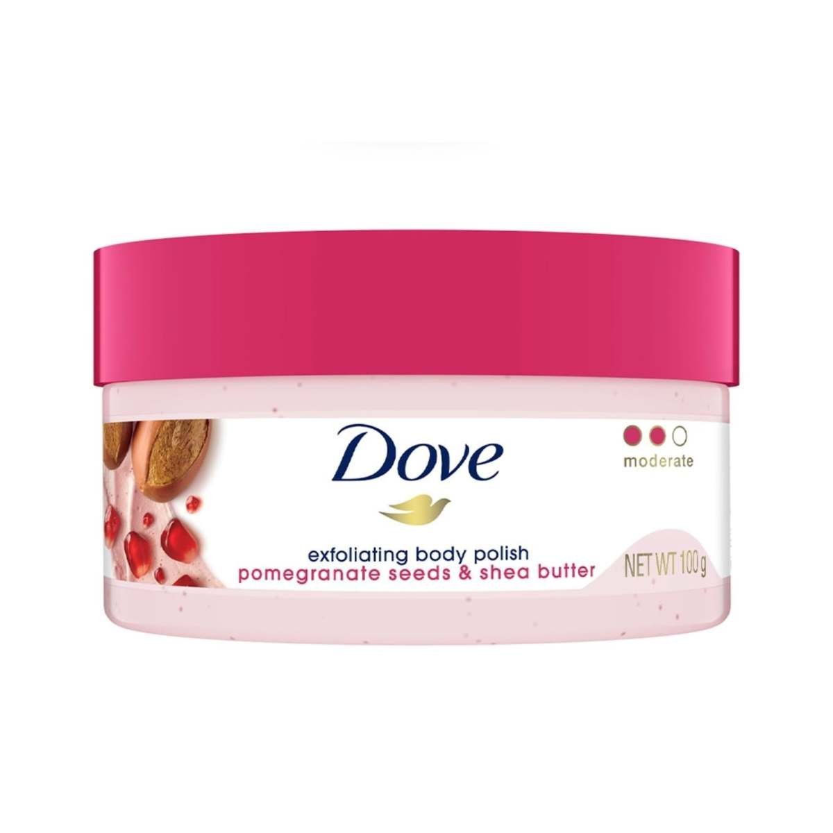 uk519SJ3TWfbL-1-1.jpg Dove Body Polish for Skin Exfoliation & Moisturisation with Pomergranate Seeds & Shea Butter| For Radiant & Soft Skin | Sulphate Free | 100g - Fast UK Delivery - Image 1
