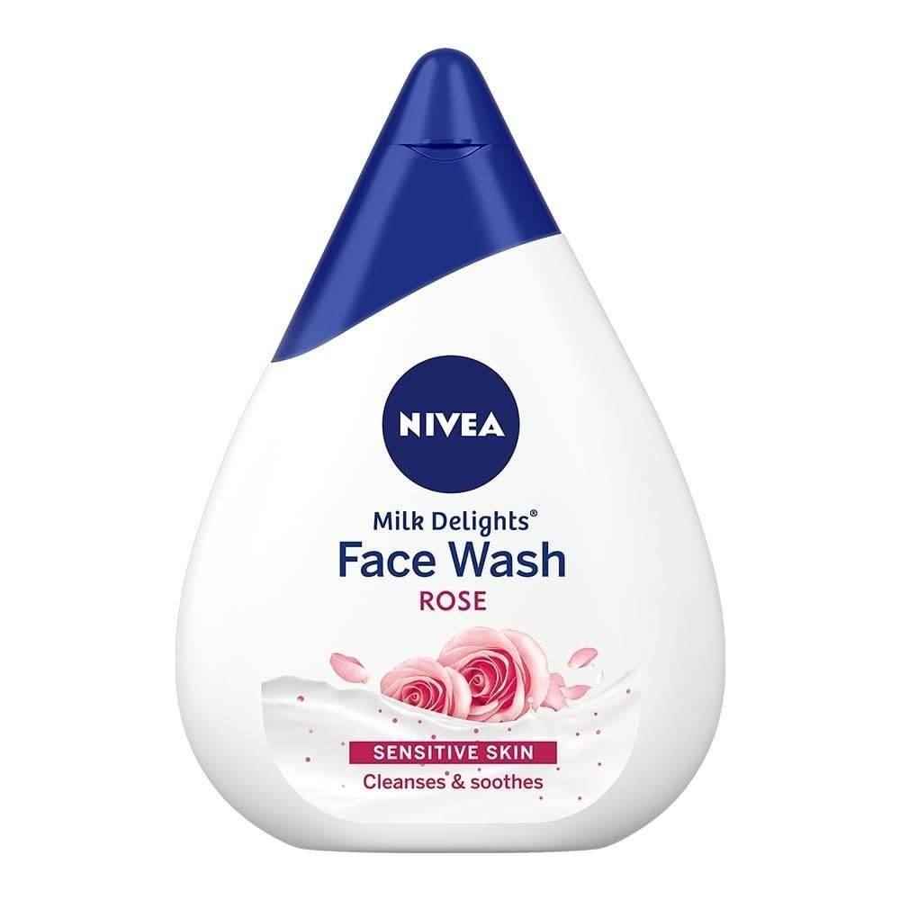 uk519ovHAQ2HL-1-1.jpg NIVEA Milk Delights Face Wash Caring Rosewater For Sensitive Skin 100ml, 100 ml - Fast UK Delivery - Image 1