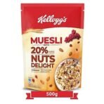 Kellogg's Chocos, High in Protein, B Vitamins, Calcium And Iron, 1.2kg Pack + Kellogg's Muesli with 20% Nuts Delight Pouch, 500 g - Fast UK Delivery - Image 6