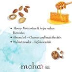 moha: Scrub Soap For Soft, Hydrate & Nourished Skin, Face With Walnut, Almond Oil & Honey Unisex Bathing Bar - 100gm (Pack of 3) - Fast UK Delivery - Image 4