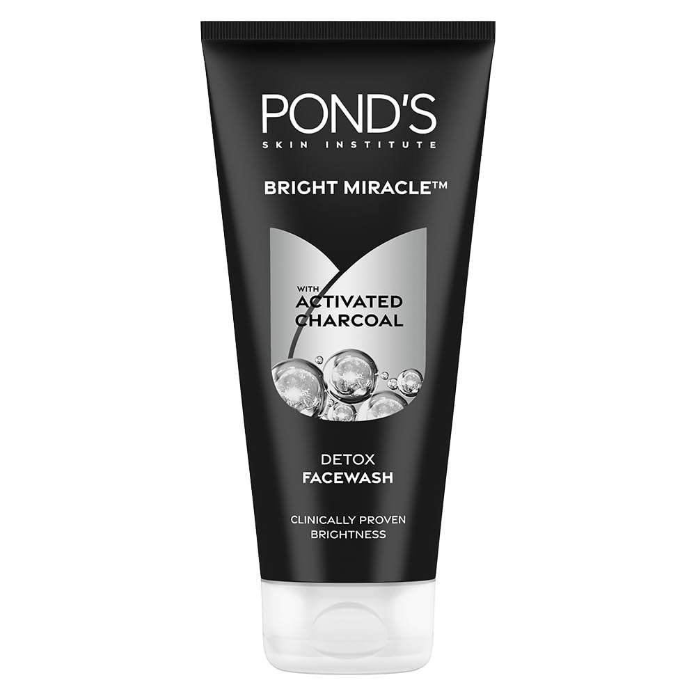 uk51AmjNNFiyL-1-1.jpg POND'S Bright Miracle Detox Facewash | 10X Power of Activated Charcoal| For Deep Cleaned Skin | Reveals Glow, Pollution Clear Face Wash, 200gm - Fast UK Delivery - Image 1