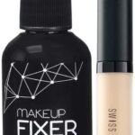 SWISS BEAUTY Makeup Fixer Natural Aloe Vera With Vitamin-E,Face Makeup,White,50Ml & Professional Matte Liquid Full Coverage Concealer For Oily Skin,Face Makeup,Sand-Sable,5.6G,Pack Of 1 - Fast UK Delivery