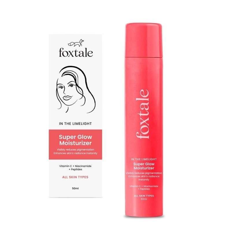 uk51B8E-yhm9L-1-1.jpg Foxtale Vitamin C Super Glow Moisturizer with Niacinamide & Peptides, Visibly Reduces Pigmentation, Enhances Skins Radiance Instantly, For All Skin Types, Women & Men - 50ml - Fast UK Delivery - Image 1