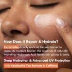 mCaffeine Kombucha Hydra Repair Sunscreen SPF50 PA++++ | UVA & UVB Protection, No White Cast | Hyaluronic Acid, Ceramides Sunscreen for Hydration & Barrier Repair | All Skin Types - 50ml - Fast UK Delivery - Image 6