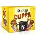 Bevzilla 24 Flavoured Coffee Sachets & Enamel Mug | Makes 24 Cups| 6 Sachets Each Flavour | Turkish Hazelnut, Colombian Gold, French Vanilla & English Butterscotch | Cuppa Joy Box - Fast UK Delivery - Image 5