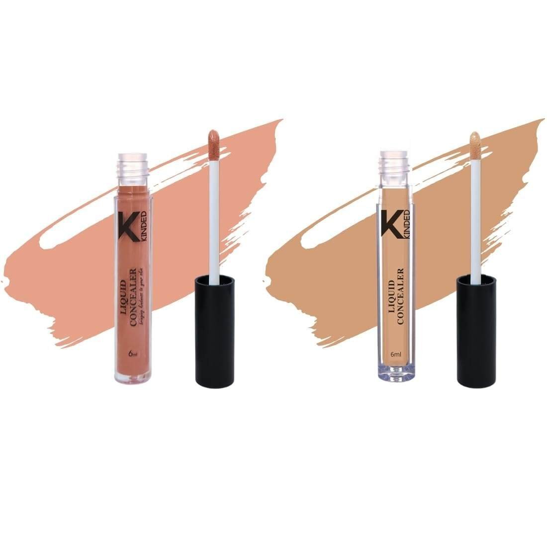 uk51BWPi1uegL-1-1.jpg KINDED Liquid Concealer Full Coverage Colour Corrector Contour Waterproof HD Pro Master Series for Dry & Oily Skin Dark Circles & Spots (Creamy Matte, Peachy Orange & Biscuit Beige Combo, 6 ml each) - Fast UK Delivery - Image 1