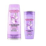 L'Oreal Paris Hyaluron Moisture 72H Moisture Filling Shampoo | With Hyaluronic Acid | For Dry & Dehydrated Hair 82.5ml + Hyaluron Moisture 72H Moisture Sealing Conditioner 180 mL, Regime Pack of 2 - Fast UK Delivery