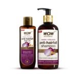 WOW Skin Science Onion Hair Oil With Black Seed Oil Extracts + Onion Oil Shampoo Hair Care Kit - Net Vol 500mL - Fast UK Delivery