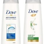 Dove Dandruff Care Shampoo for Dry, Itchy & Flaky Scalp, 180 ml & Dove Hair fall Rescue Shampoo, 180 ml - Fast UK Delivery