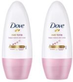 Dove Eventone Deodorant Roll On For Women, Antiperspirant Underarm Roll On Removes Odour, Keeps Skin Fresh & Clean, Alcohol Free, Paraben Free, 50 ml (Pack of 2) - Fast UK Delivery