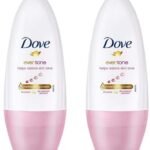 Dove Eventone Deodorant Roll On For Women, Antiperspirant Underarm Roll On Removes Odour, Keeps Skin Fresh & Clean, Alcohol Free, Paraben Free, 50 ml (Pack of 2) - Fast UK Delivery