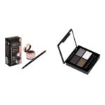 Swiss Beauty Waterproof Eyebrow & Gel Eyeliner 2 In 1 with Brush| Shade- Black, 7G | & Swiss Beauty Eyebrow Palette with Wax Cream| Shade-01, 5gm| - Fast UK Delivery