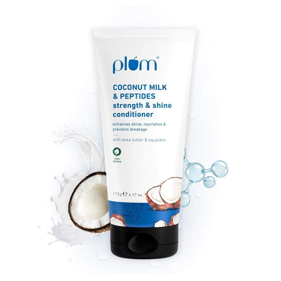 uk51C5u2hI00L-1-1.jpg Plum Coconut Milk & Peptides Conditioner for Dull & Rough Hair I Provides Soft, Smooth & Silky Hair I Strengthen & Hydrate Strand | Hair Conditioner for Women & Men I 175g - Fast UK Delivery - Image 1