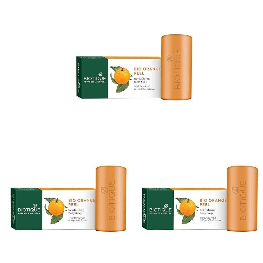 uk51CTRbXMlFL-1-1.jpg Biotique Bio Orange Peel Revitalizing Body Soap | Exfoliated and Speed Cell Renewal | Deeply Cleanses |100% Botanical Extracts| Suitable for All Skin Types | 150g (Pack of 3) - Fast UK Delivery - Image 1