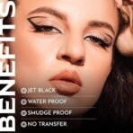 FASHION COLOUR Waterproof Eyeliner Long Lasting (5ml) | Eyeliner Smudge Proof and Waterproof Long Lasting | Extreme Slim Tip For Smooth Precise Application | Long Lasting Upto 8 Hrs | Quick Drying | (Extreme Matte Black) - Fast UK Delivery - Image 5