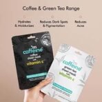 mCaffeine Green Tea & Coffee Sheet Masks with Vitamin C, Hyaluronic Acid, Niacinamide, Coconut Water & Fruit AHA Mix for Hydrated & Glowing Skin| Face Sheet Masks for Women & Men - Pack of 6 | 120g - Fast UK Delivery - Image 3