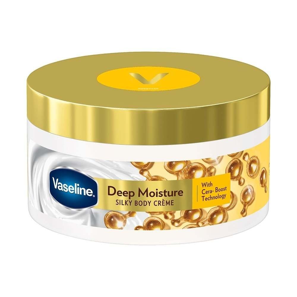 uk51Cem78NBhL-1-1.jpg Vaseline Deep Moisture Silky Body Creme, 180 g. With Cera-Boost Technology for Silky Smooth Skin - Fast UK Delivery - Image 1