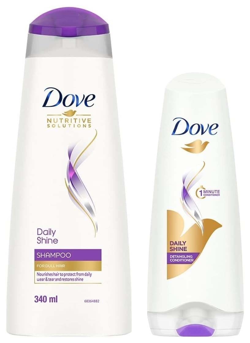 uk51CpGUfSrUL-1-1.jpg Dove Daily Shine Conditioner, 180ml And Dove Daily Shine Shampoo, 340ml - Fast UK Delivery - Image 1