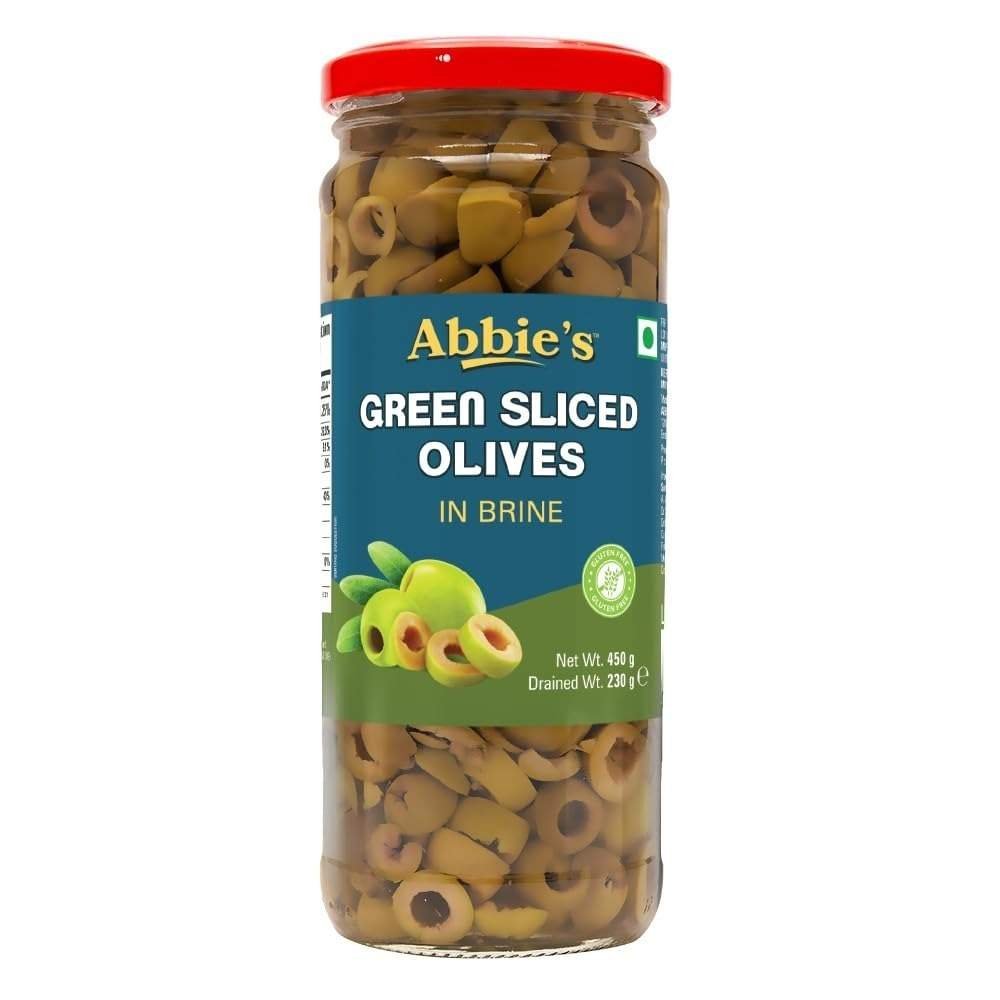 uk51CqJLDtKL-1.jpg Abbie's Green Sliced Olive, 450g, Product of Spain - Fast UK Delivery - Image 1