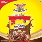 Kellogg's Chocos, with Protein & Fibre of 1 Roti* in Each Bowl**, High in Calcium & Protein, with 10 Essential Vitamins & Minerals, Breakfast Cereals, 52g Pack - Fast UK Delivery - Image 4