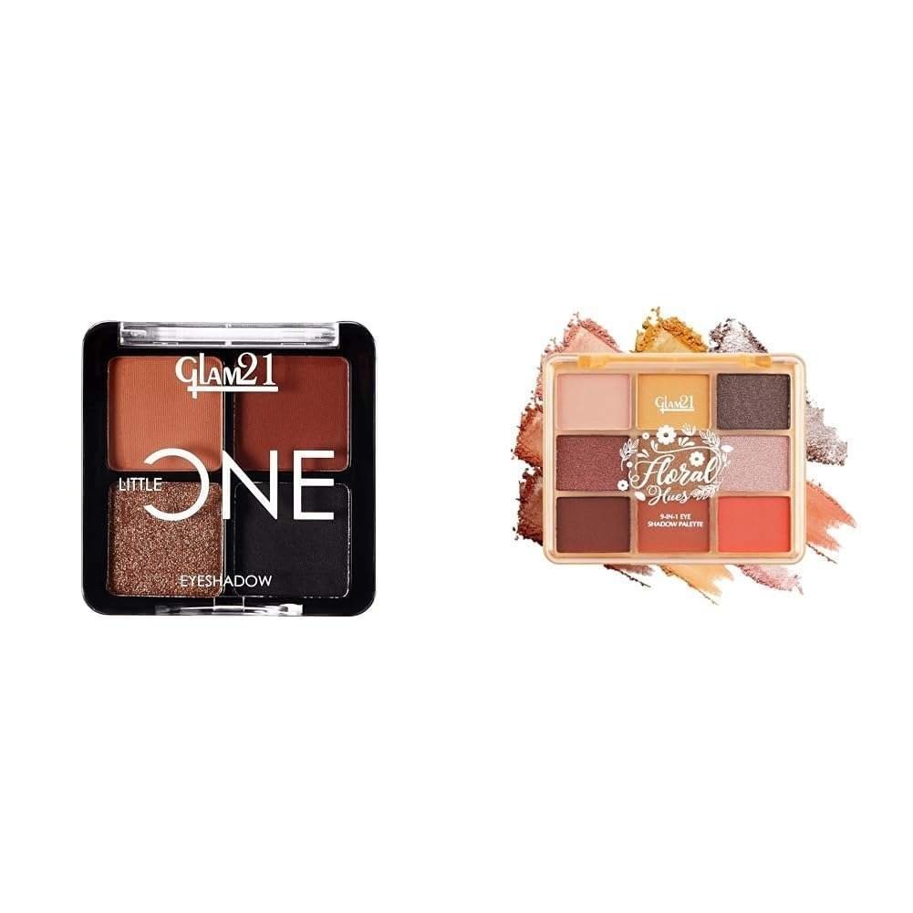 uk51CvLMIRwCL-1-1.jpg Glam 21 Little One 4-in-1 Eyeshadow Palette Ultra pigmented, |Artist Love-01 Floral Hues 9 In 1 Eyeshadow Palette Highly Pigmented Smudge-Proof (7.5 gm) 06- Sunflower - Fast UK Delivery - Image 1