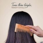 Just Herbs Handmade Wooden Neem Comb for Hair Growth and Hairfall Control for Men & Women - Fast UK Delivery - Image 6